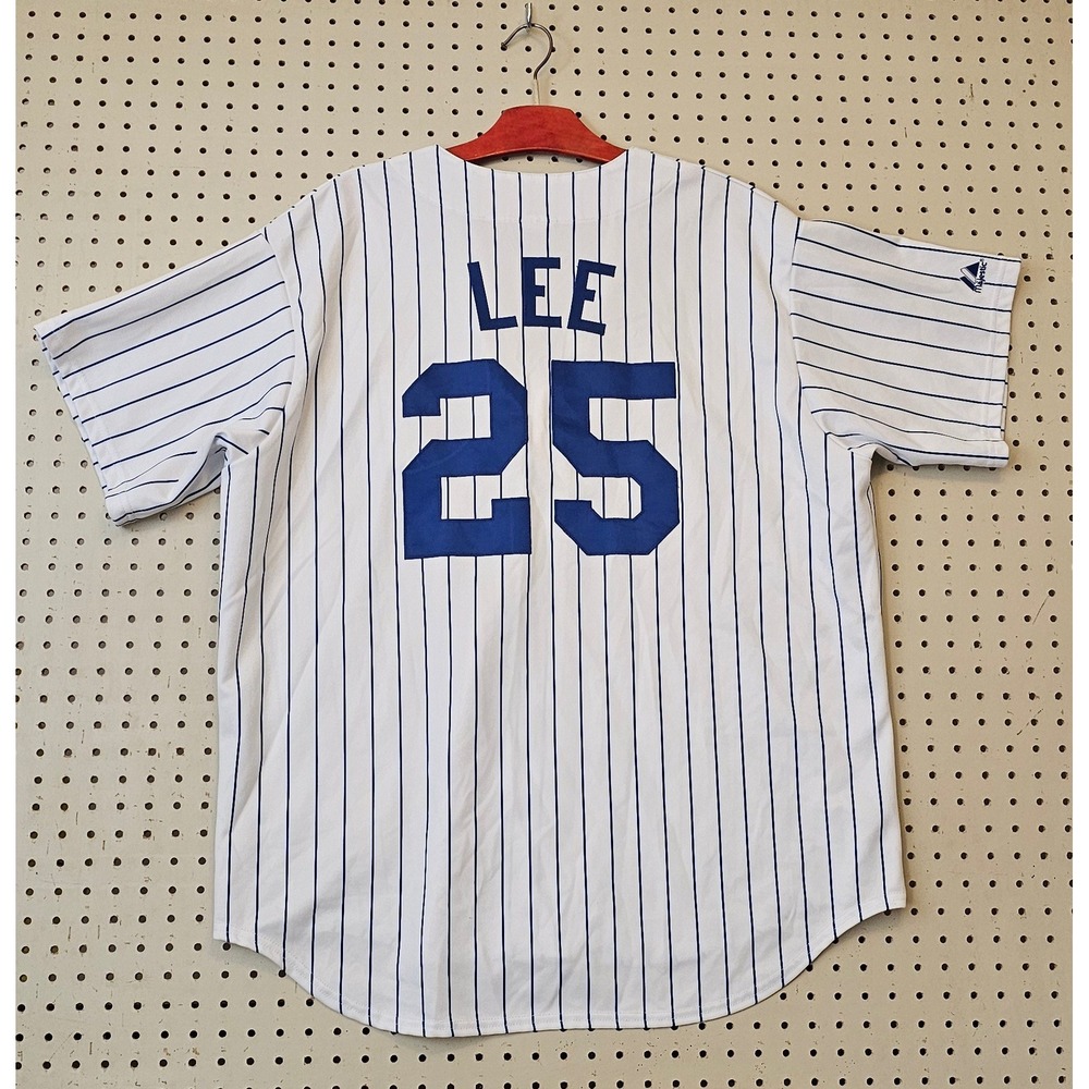 Majestic Chicago Cubs Derrek Lee 25 Home Jersey Mens 2X Sewn Patches USA